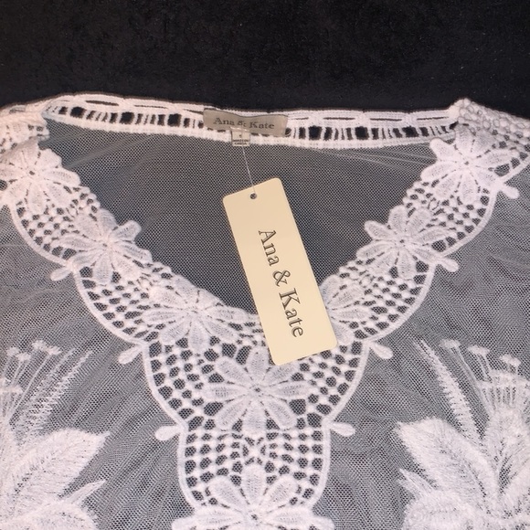 Sheer bathing cover up, color white, and size small - Picture 2 of 3